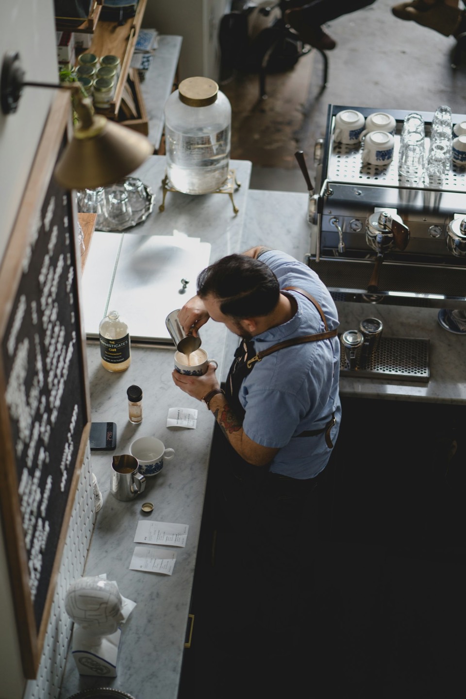 A local cafe owner at work